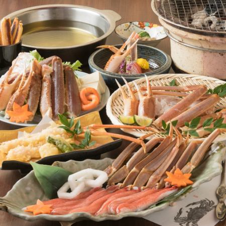 还有螃蟹生鱼片和螃蟹寿喜烧火锅◎◎最适合聚会的套餐9,680日元～