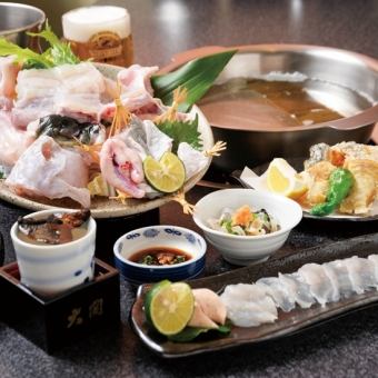 【河豚】“活河豚套餐”5道菜合计8,000日元（含税8,800日元）|最受欢迎◎