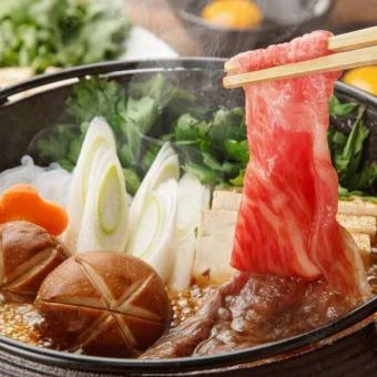3-hour premium all-you-can-drink included [Luxury Sukiyaki Hot Pot Course] 10 dishes total, 8,000 yen including tax ★Private room guaranteed★