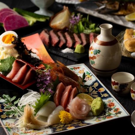 Farewell and Welcome Party [Hiroumon Premium Course] 3 hours on weekdays / 2 hours on weekends, includes all-you-can-drink draft beer! 9 dishes including Wagyu steak and seafood for 5000 yen.