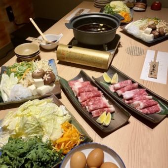 [Joshu beef sukiyaki course] 6 dishes/2 hours all-you-can-drink included/6,500 yen per person