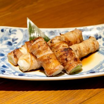 1 piece of leek and pork belly wrapped