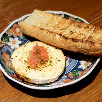 Spicy cod roe camembert with baguette
