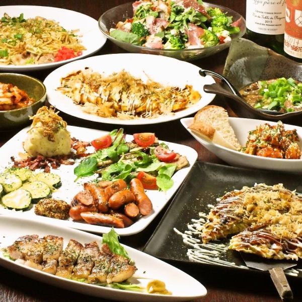 2H all-you-can-drink course is available in 3 types of 3850 yen, 4500 yen, 5000 yen (excluding tax) !! Available from 4 people !! Exquisite teppanyaki ♪
