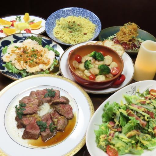 【适合欢迎会、送别会等各种宴会！】附7道菜+2小时无限畅饮的豪华派对套餐5,500日元（含税）