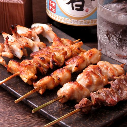 Yakitori of carefully selected domestic chicken is excellent!