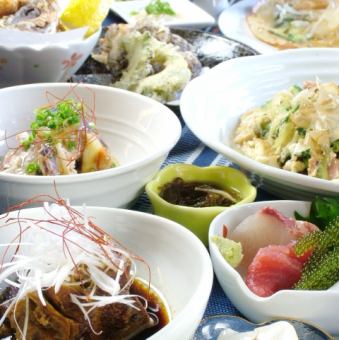 13種豪華菜餚 / 享受著名的拉夫特 / 使用沖繩直運食材的“拉夫特 4,000 日元套餐”