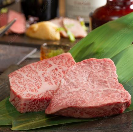 享用三种“极品”稀有部位、高级排骨、菲力牛排等……【Sho-Habataki-Course】14道菜共11,000日元