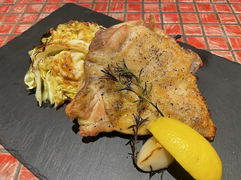 [Seasonal menu] Grilled chicken and grilled spring cabbage