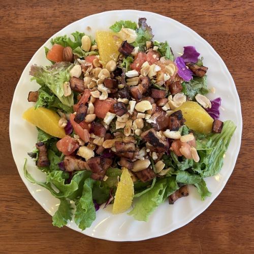 Spanish salad with nuts and Valencia oranges