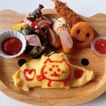 Children's omelet rice plate