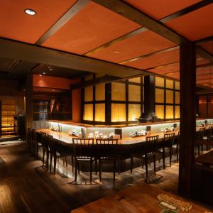 串の坊ならではの臨場感あふれるカウンター席をご用意。