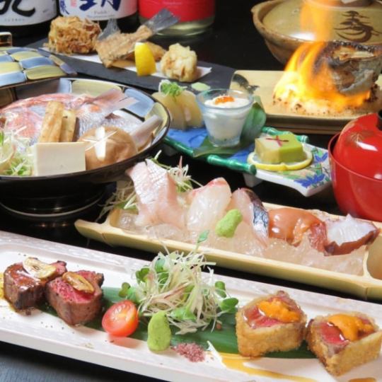 [Kaiseki course] Chef's carefully selected sashimi platter and today's clay pot rice included! 6 dishes total 6,600 yen (tax included) *Food only