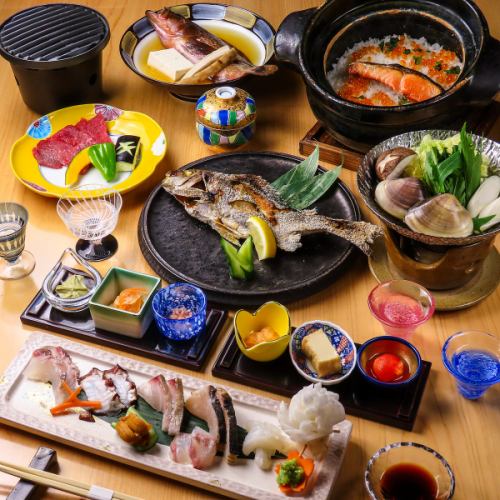 大将こだわりの厳選豪華食材を使用したコース6000円から