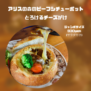Alice's Forest beef stew pot with salad ¥900