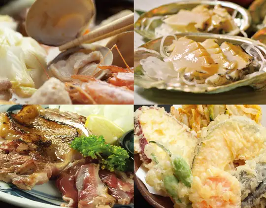 【接待人気No1】旬魚刺身・活鮑・薩摩地鶏・天婦羅・和牛を味わう特選和食コース〈135分飲放付〉