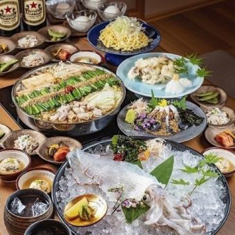 6/1より価格改定★平日限定★イカの活き造りコース★生ビール飲み放題付