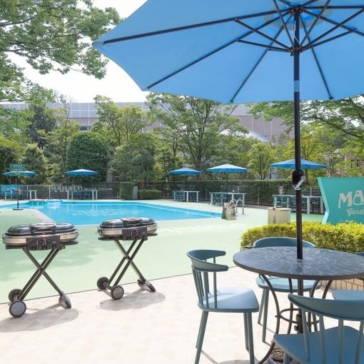 1.5小时无限畅饮BBQ套餐5,500日元【泳池前BBQ】6道菜