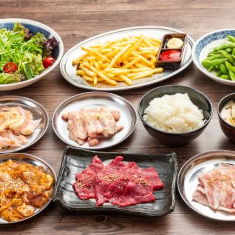 【當日OK】排骨、肥豬肉1800日圓套餐（共10道菜）