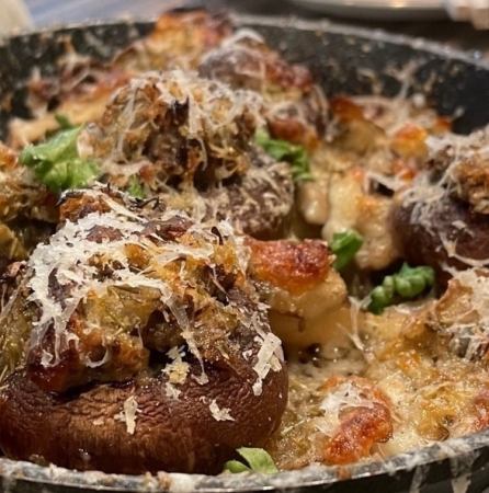 香草肉詰めマッシュルームのオーブン焼き