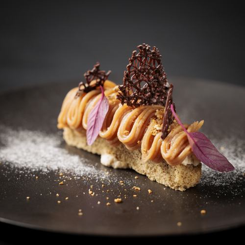 焙茶和日本栗子蒙布朗