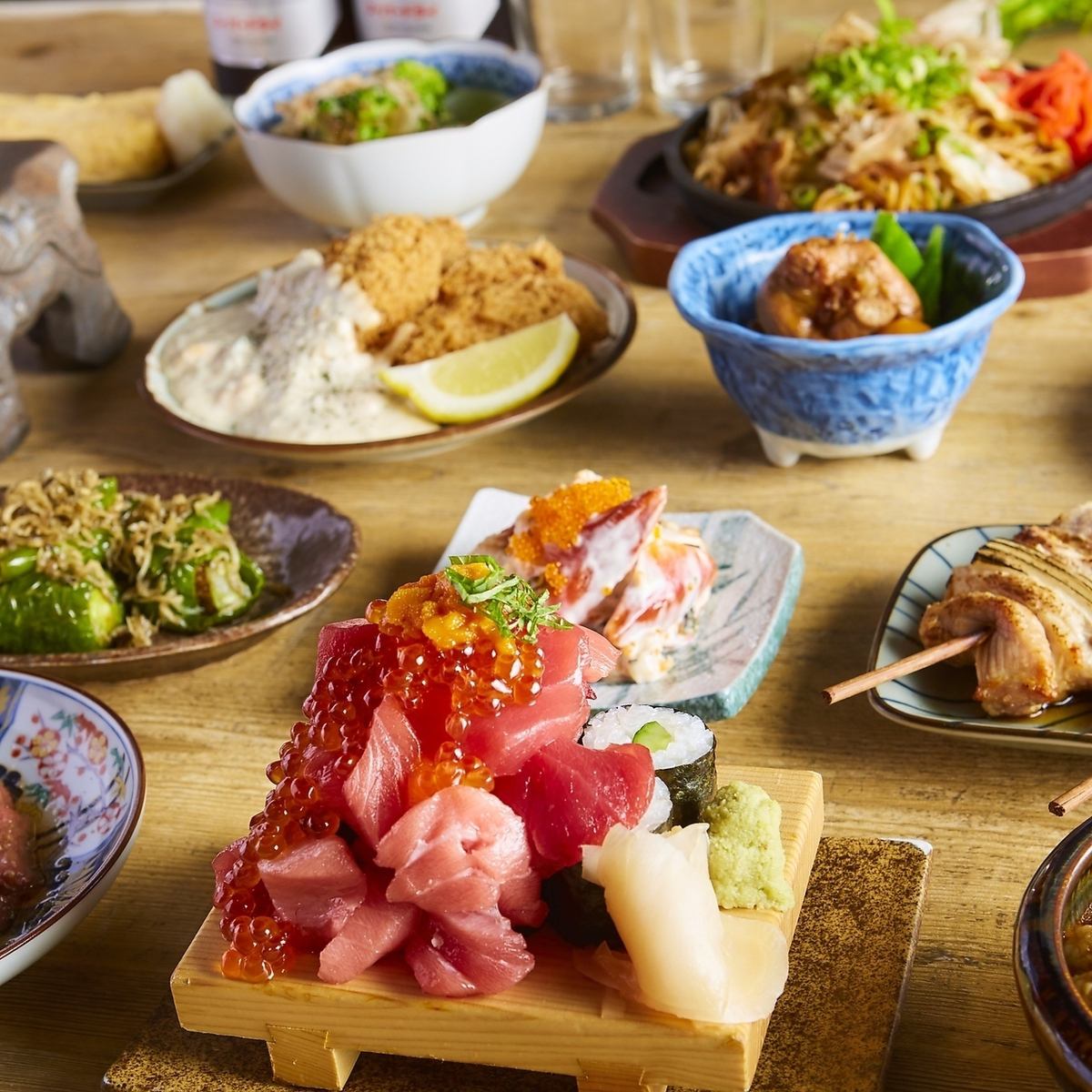 マル八と言えば海鮮メニュー！名物のこぼれ巻き寿司もおすすめ！