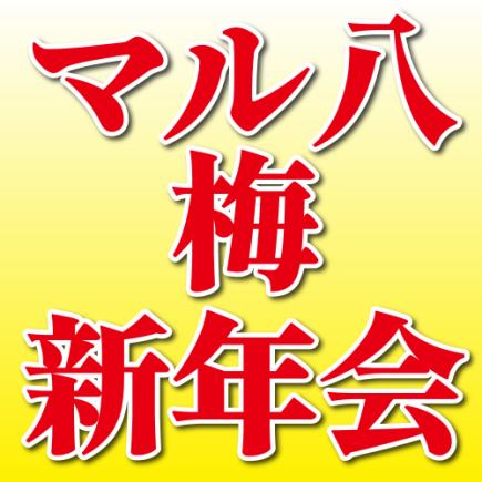 もつ鍋・日戻り鰹・島餃子【マル八＜梅＞新年会】＜日～木限定＞3時間飲み放題付き⇒8品4000円