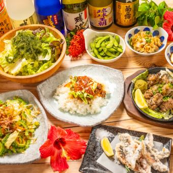 鰹たたき・鶏ももガーリックステーキ【春のマル八アネモネコース】120分飲み放題付き⇒9品4000円