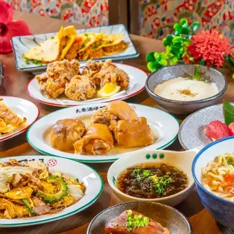 【沖縄観光の方におすすめ】×【お手軽沖縄料理人気コース】120分飲み放題付き⇒8品4000円