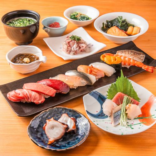 【特別な夜に◎】麹町みやこの極上寿司10貫とお料理5品が付いた≪16,500円コース≫