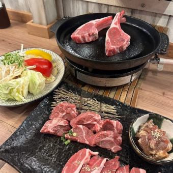 ★羊羊見学コース★【基本コ-ス全7品4800円(税込)人気のお肉5品+3点おつまみ+焼き野菜】