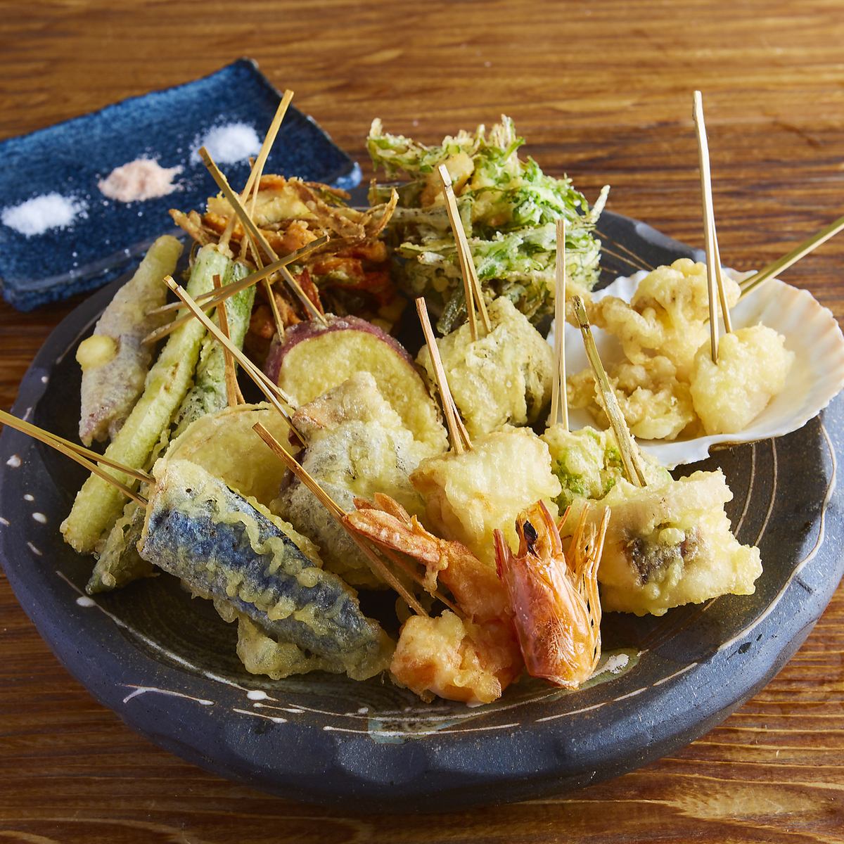 You can easily enjoy a new style of tempura
