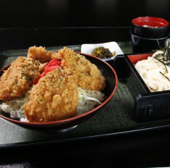Sauce cutlet bowl and mini udon set