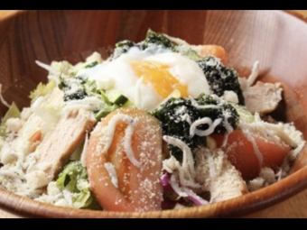 【浜名湖サラダ】シラスと生海苔と温泉卵をざっくり混ぜて召し上がれ!密にずーっと人気です!