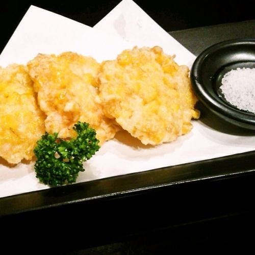 Corn and shrimp kakiage/Sakiika tempura