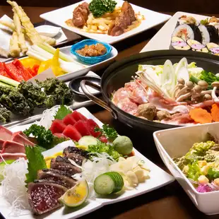 2.5時間飲放題6600円【朝霧】コース★塩タタキ/寿司/刺盛/和風ローストビーフ等9品