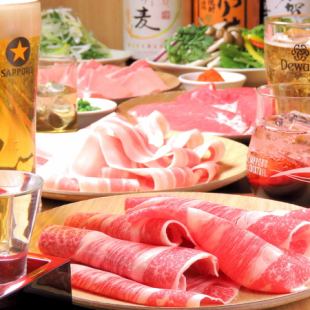 最適合歡迎會和歡送會【但馬屋強烈推薦5,500日元方案】國產牛肉和豬肉120分鐘*無限吃喝