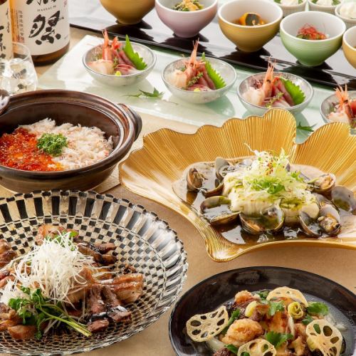 [包括无限畅饮] 包含我们引以为豪的创意日本料理的套餐