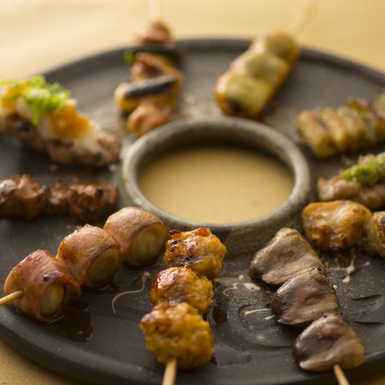 Yakitori made with fresh Tanba chicken is delicious!