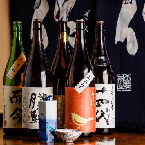 Sake liquor chosen by the shop owner