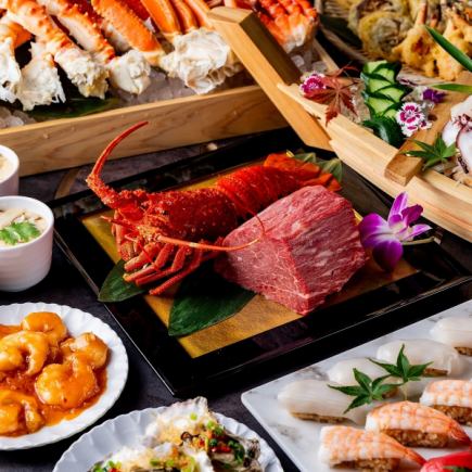 【特大ロブスター付きプレミアム】＜120分制＞150種超の海鮮＆焼肉＆和洋中ブッフェ＋飲み放題