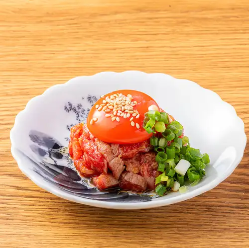 レアステーキユッケ風(タレ)
