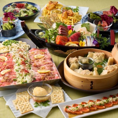 お刺身5点盛り合せ付き【全9品】〈豚塩カルビ焼肉コース〉☆2時間飲み放題付5200円(税込)