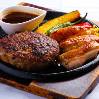 ハンバーグ&グリルチキンセット