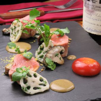 Ebisu Mochi Pork fillet with hot truffle soy sauce buret