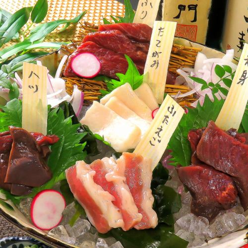 Comparing 5 types of horsemeat sashimi