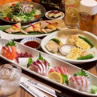 【朝次郎コース】4500円(8品)2時間飲み放題!一番搾り&ハイボール&黒霧☆日~木は無制限飲み放題