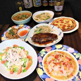 【やんちゃコースＡ】全7品2.5H飲み放題付7150円(税込)♪アンガス牛炭焼きステーキが味わえる