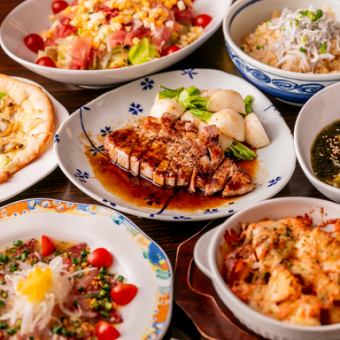 【お手軽コースＡ】 全7品2.5H飲み放題付6.600円(税込)♪炭焼き豚テキなどが味わえる