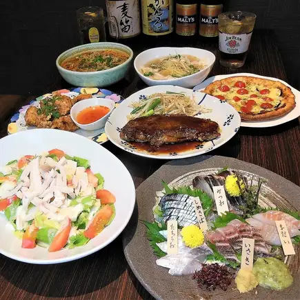 【尊享套餐A】7道菜，2小時暢飲，僅需7150日圓（含稅）♪ 盡享日本黑毛和牛西冷牛排的美味